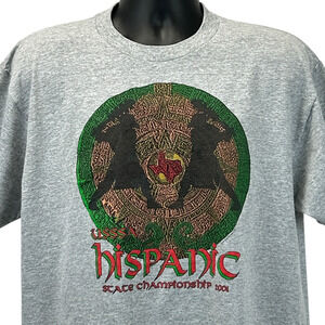 Vintage Y2Ks USSSA Hispanic Texas Championship T Shirt Mens XL Gray Baseball Tee